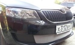 1 599 р. Сетка (для комплектации Active) на бампер Russtal (хром) Skoda Octavia A7 дорестайлинг лифтбэк (2012-2017)  с доставкой в г. Майкоп. Увеличить фотографию 2