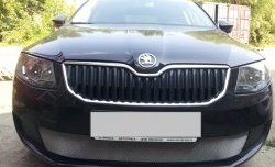 1 599 р. Сетка (для комплектации Active) на бампер Russtal (хром) Skoda Octavia A7 дорестайлинг лифтбэк (2012-2017)  с доставкой в г. Майкоп. Увеличить фотографию 3
