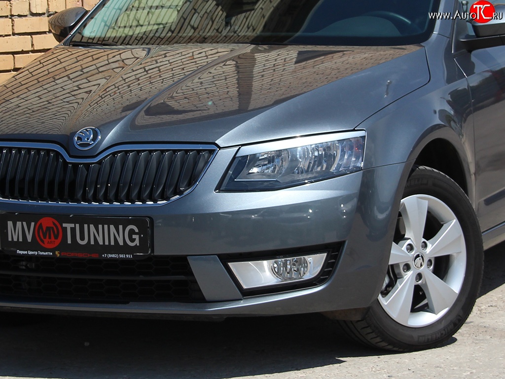 1 149 р. Комплект ресничек на фары Sport Skoda Octavia A7 дорестайлинг лифтбэк (2012-2017) (Неокрашенные)  с доставкой в г. Майкоп