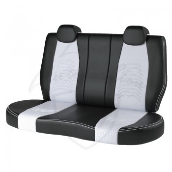 10 899 р. Чехлы для сидений (к-я Elegance, с подлокотником) Lord Autofashion Денвер (экокожа)  Skoda Octavia  A7 (2012-2017) дорестайлинг лифтбэк, дорестайлинг универсал (Чёрный, вставка белая)  с доставкой в г. Майкоп. Увеличить фотографию 2