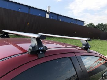 4 899 р. Багажник на крышу Inter  Skoda Octavia  A7 (2012-2020) дорестайлинг лифтбэк, рестайлинг лифтбэк (Алюминиевые поперечины Аэро, 130 см)  с доставкой в г. Майкоп. Увеличить фотографию 2