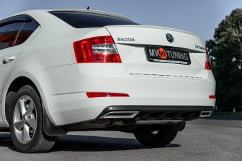 2 879 р. Накладка бампера (диффузор) MV-Tuning  Skoda Octavia  A7 (2012-2020) дорестайлинг лифтбэк, рестайлинг лифтбэк (Поверхность шагрень)  с доставкой в г. Майкоп. Увеличить фотографию 3