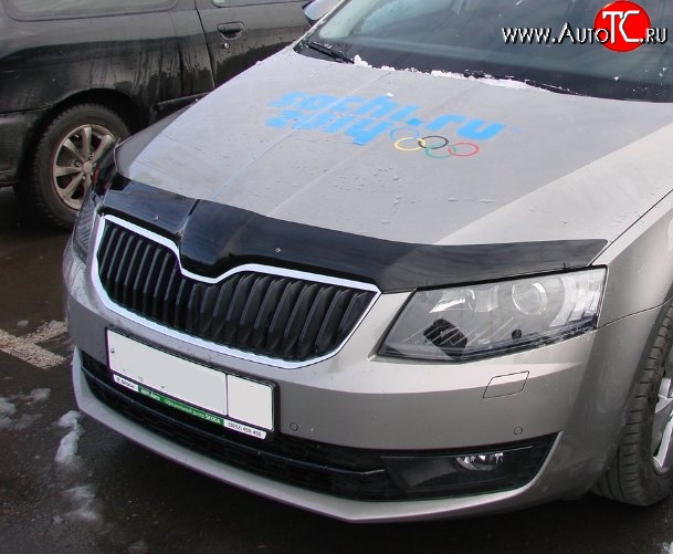 3 299 р. Дефлектор капота NovLine Skoda Octavia A7 дорестайлинг лифтбэк (2012-2017)  с доставкой в г. Майкоп