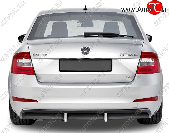 5 999 р. Накладка на задний бампер CT Skoda Octavia A7 дорестайлинг универсал (2012-2017) (Неокрашенная)  с доставкой в г. Майкоп