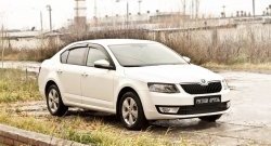 759 р. Реснички на фары RA Skoda Octavia A7 дорестайлинг лифтбэк (2012-2017) (Неокрашенные)  с доставкой в г. Майкоп. Увеличить фотографию 2