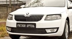 759 р. Реснички на фары RA Skoda Octavia A7 дорестайлинг лифтбэк (2012-2017) (Неокрашенные)  с доставкой в г. Майкоп. Увеличить фотографию 3