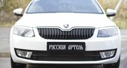 1 039 р. Зимняя заглушка решетки переднего бампера РА Skoda Octavia A7 дорестайлинг лифтбэк (2012-2017)  с доставкой в г. Майкоп. Увеличить фотографию 2