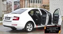 2 069 р. Накладки на порожки автомобиля RA Skoda Octavia A7 дорестайлинг лифтбэк (2012-2017) (Комплект (4 шт.))  с доставкой в г. Майкоп. Увеличить фотографию 3