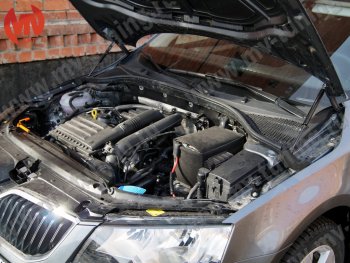4 099 р. Упор капота MV-Tuning (двойной) Skoda Octavia A7 дорестайлинг лифтбэк (2012-2017)  с доставкой в г. Майкоп. Увеличить фотографию 4