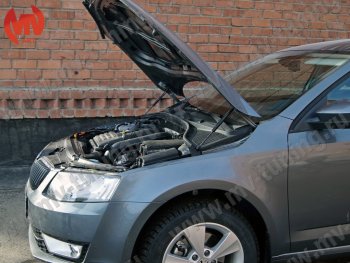 4 099 р. Упор капота MV-Tuning (двойной) Skoda Octavia A7 дорестайлинг лифтбэк (2012-2017)  с доставкой в г. Майкоп. Увеличить фотографию 6