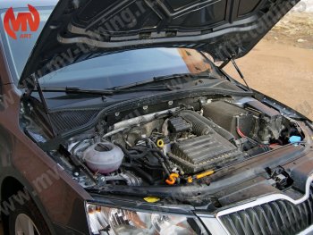 4 099 р. Упор капота MV-Tuning (двойной) Skoda Octavia A7 дорестайлинг лифтбэк (2012-2017)  с доставкой в г. Майкоп. Увеличить фотографию 5