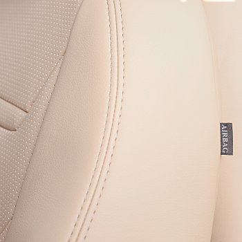 10 299 р. Чехлы для сидений (комплектация Ambition без подлокот-ка) Lord Autofashion Турин 2 (экокожа)  Skoda Octavia  A7 (2012-2020) дорестайлинг лифтбэк, дорестайлинг универсал, рестайлинг лифтбэк, рестайлинг универсал (Бежевый/Бежевый/Бежевый/Бежевый)  с доставкой в г. Майкоп. Увеличить фотографию 6