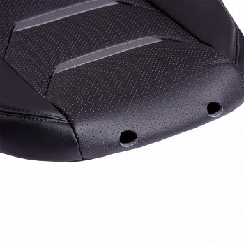 26 649 р. Чехлы для сидений (комплектация Ambition без подлокот-ка) Lord Autofashion Турин 2 (экокожа)  Skoda Octavia  A7 (2012-2020) дорестайлинг лифтбэк, дорестайлинг универсал, рестайлинг лифтбэк, рестайлинг универсал (Серый/Серый/Чёрный/Чёрный)  с доставкой в г. Майкоп. Увеличить фотографию 5