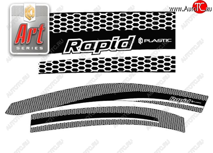 2 159 р. Дефлектора окон CA-Plastic  Skoda Rapid  NH3 (2012-2017) дорестайлинг лифтбэк (Серия Art графит, Без хром.молдинга)  с доставкой в г. Майкоп