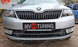 1 899 р. Накладка на передний бампер Sport Skoda Rapid NH3 дорестайлинг лифтбэк (2012-2017) (Текстурный пластик, Неокрашенная)  с доставкой в г. Майкоп. Увеличить фотографию 2