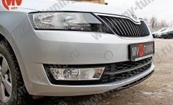 1 899 р. Накладка на передний бампер Sport Skoda Rapid NH3 дорестайлинг лифтбэк (2012-2017) (Текстурный пластик, Неокрашенная)  с доставкой в г. Майкоп. Увеличить фотографию 4
