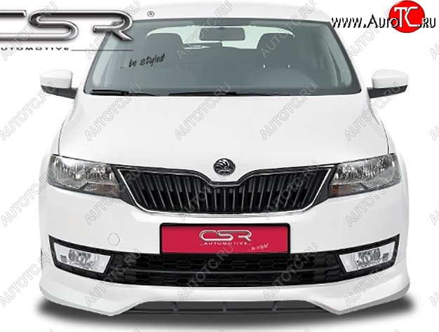 5 999 р. Накладка на передний бампер CSR style Skoda Rapid NH3 дорестайлинг лифтбэк (2012-2017) (Неокрашенная)  с доставкой в г. Майкоп