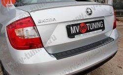 1 199 р. Накладка защитная на задний бампер Style  Skoda Rapid ( NH3,  NH1) (2012-2017) дорестайлинг лифтбэк, хэтчбэк дорестайлинг (Глянец)  с доставкой в г. Майкоп. Увеличить фотографию 3