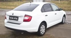 1 169 р. Защитная накладка на задний бампер RA Skoda Rapid NH3 дорестайлинг лифтбэк (2012-2017)  с доставкой в г. Майкоп. Увеличить фотографию 3