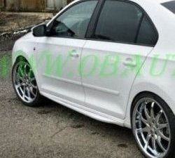 6 249 р. Пороги накладки CT Skoda Rapid NH1 хэтчбэк дорестайлинг (2012-2017) (Неокрашенные)  с доставкой в г. Майкоп. Увеличить фотографию 3