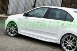 6 249 р. Пороги накладки CT Skoda Rapid NH1 хэтчбэк дорестайлинг (2012-2017) (Неокрашенные)  с доставкой в г. Майкоп. Увеличить фотографию 4