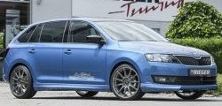 9 649 р. Пороги накладки R-Style Skoda Rapid NH3 дорестайлинг лифтбэк (2012-2017) (Неокрашенные)  с доставкой в г. Майкоп. Увеличить фотографию 2