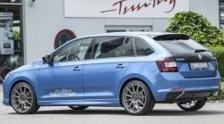 9 649 р. Пороги накладки R-Style Skoda Rapid NH3 дорестайлинг лифтбэк (2012-2017) (Неокрашенные)  с доставкой в г. Майкоп. Увеличить фотографию 3
