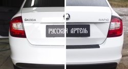 569 р. Реснички на фонари RA Skoda Rapid NH3 дорестайлинг лифтбэк (2012-2017) (Неокрашенные)  с доставкой в г. Майкоп. Увеличить фотографию 3