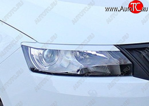 1 149 р. Реснички на фары Tuning-Sport v1 (короткие) Skoda Rapid NH1 хэтчбэк дорестайлинг (2012-2017) (Неокрашенные)  с доставкой в г. Майкоп