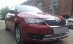 2 399 р. Сетка на бампер Russtal (хром) Skoda Rapid NH1 хэтчбэк дорестайлинг (2012-2017)  с доставкой в г. Майкоп. Увеличить фотографию 3