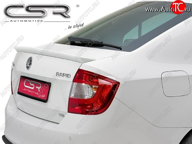 4 999 р. Лип спойлер CSR Style Skoda Rapid NH3 дорестайлинг лифтбэк (2012-2017) (Неокрашенный)  с доставкой в г. Майкоп