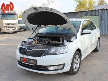 2 969 р. Упор капота MV-Tuning (одинарный)  Skoda Rapid ( NH3,  NH1) (2012-2017) дорестайлинг лифтбэк, хэтчбэк дорестайлинг  с доставкой в г. Майкоп. Увеличить фотографию 4