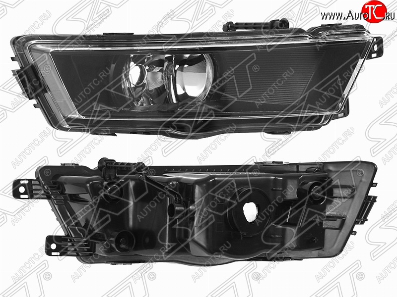 1 599 р. Правая противотуманная фара (чёрная) SAT Skoda Rapid NH1 хэтчбэк дорестайлинг (2012-2017)  с доставкой в г. Майкоп