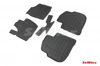 2 169 р. Износостойкие коврики в салон Seintex (средние бортики) Skoda Rapid NH3 дорестайлинг лифтбэк (2012-2017)  с доставкой в г. Майкоп. Увеличить фотографию 2