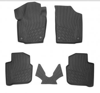 Коврики салона Norplast 3D Skoda Rapid ( NH3,  NH1) (2012-2020) дорестайлинг лифтбэк, хэтчбэк дорестайлинг, хэтчбэк рестайлинг, рестайлинг лифтбэк (Цвет: черный)