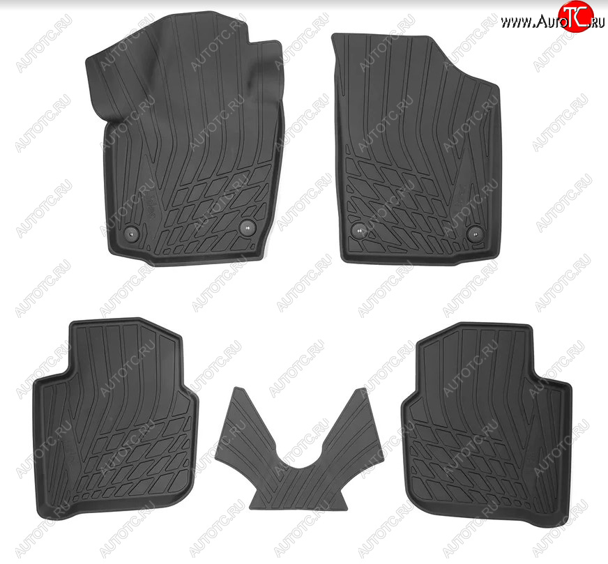 2 369 р. Коврики салона Norplast 3D  Skoda Rapid ( NH3,  NH1) (2012-2020) дорестайлинг лифтбэк, хэтчбэк дорестайлинг, хэтчбэк рестайлинг, рестайлинг лифтбэк (Цвет: черный)  с доставкой в г. Майкоп