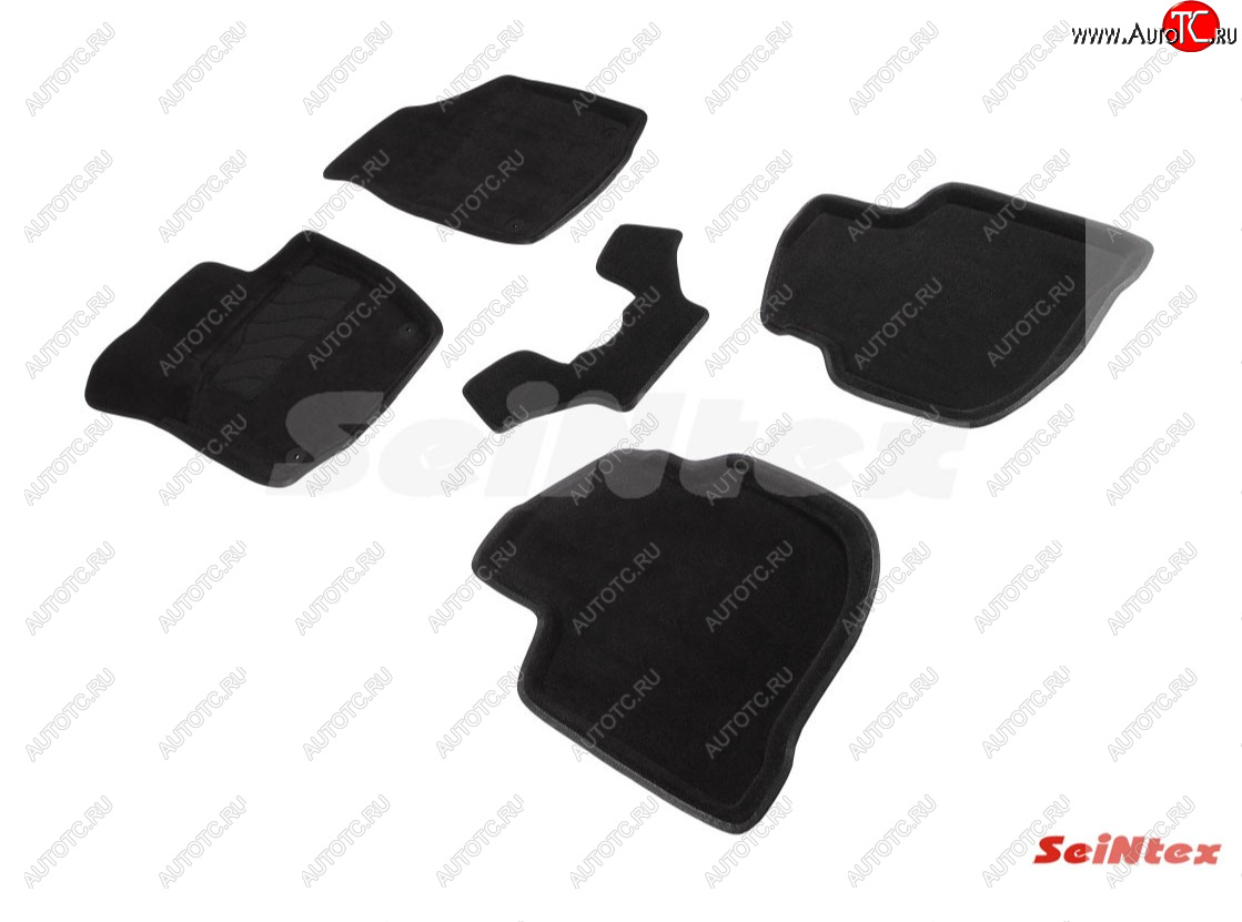 4 999 р. Коврики в салон SEINTEX 3D ВОРС (комплект)  Skoda Rapid ( NH3,  NH1) (2012-2017) дорестайлинг лифтбэк, хэтчбэк дорестайлинг (Цвет: черный)  с доставкой в г. Майкоп