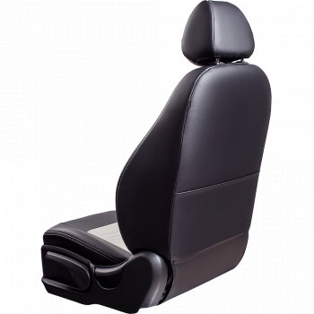 7 399 р. Чехлы для сидений Lord Autofashion Турин (экокожа, спинка 40/60, подлокотник, 3 Г-образных подголовника)  Skoda Rapid ( NH3,  NH1) (2012-2020), Volkswagen Polo  Mk6 (2020-2022) (Черный, вставка белая)  с доставкой в г. Майкоп. Увеличить фотографию 3