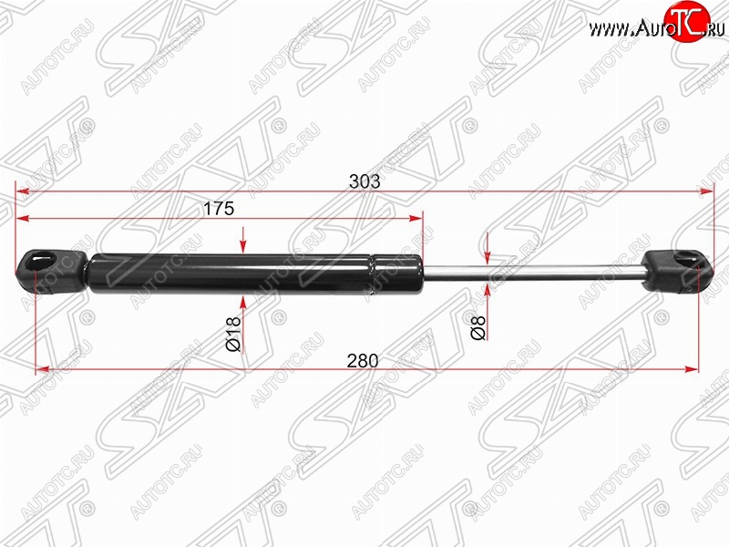 559 р. Газовый упор крышки багажника SAT  Skoda Superb  седан (2001-2006), Volkswagen Passat  B5 (1996-2000)  с доставкой в г. Майкоп