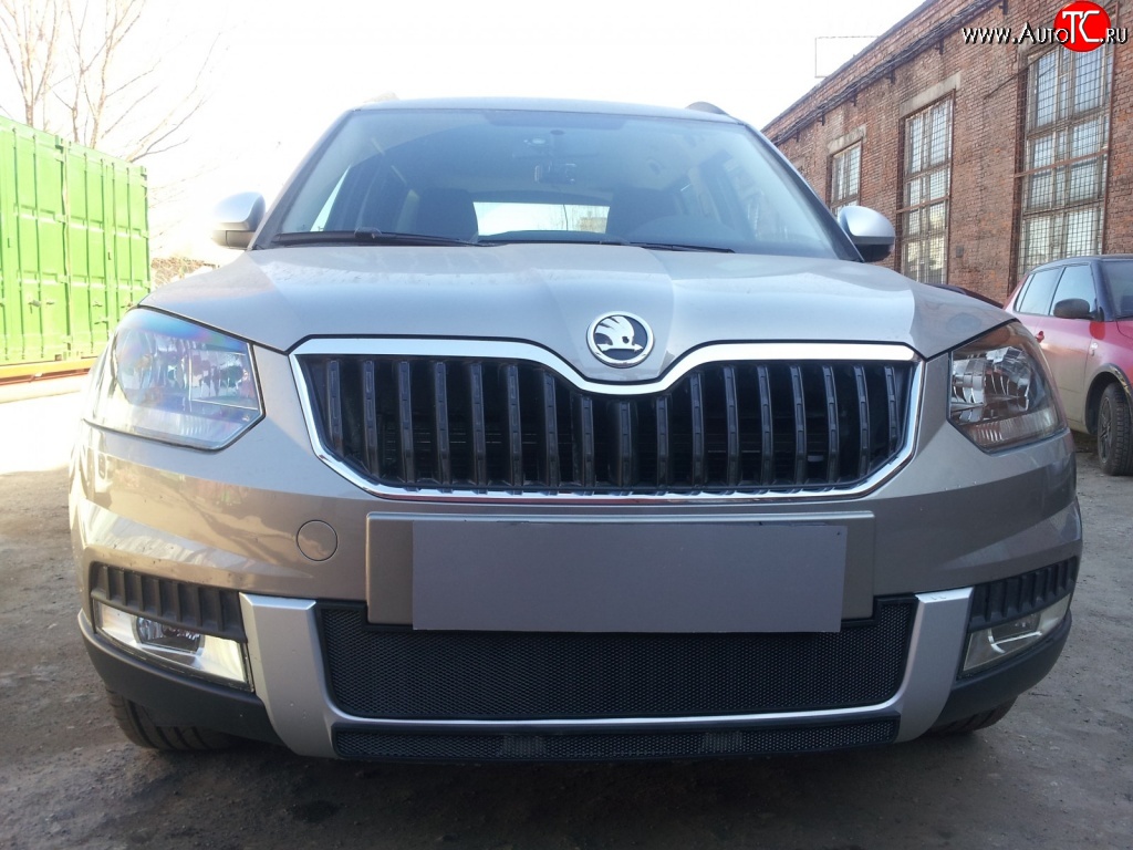 1 469 р. Сетка в решетку радиатора Russtal Skoda Yeti (2013-2018) (черная)  с доставкой в г. Майкоп