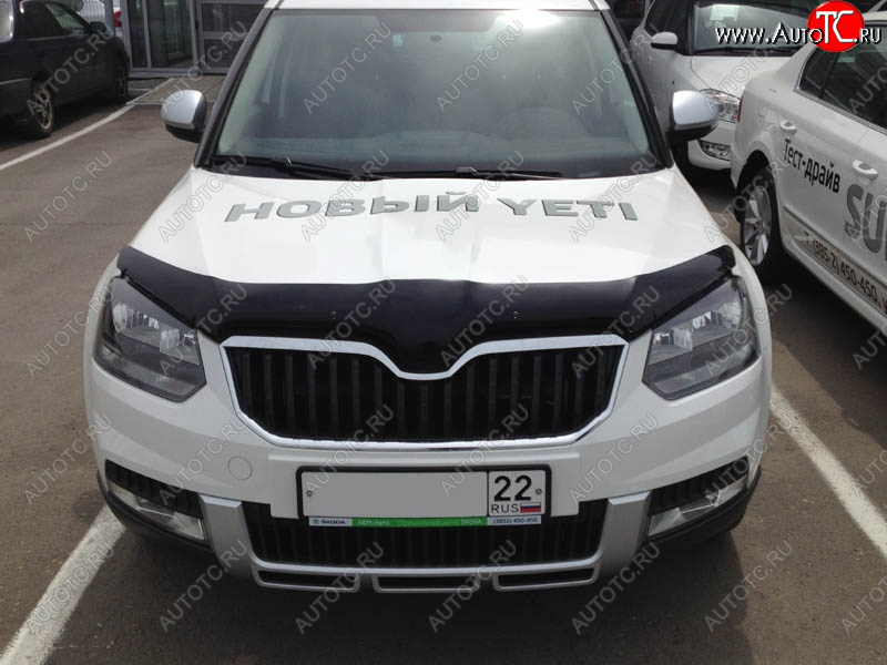 4 599 р. Дефлектор капота SIM Skoda Yeti (2013-2018)  с доставкой в г. Майкоп