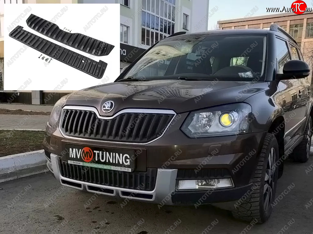 2 999 р. Заглушка решетки радиатора (верхняя, OUTDOOR) MV-Tuning Skoda Yeti (2013-2018) (Текстурная поверхность)  с доставкой в г. Майкоп