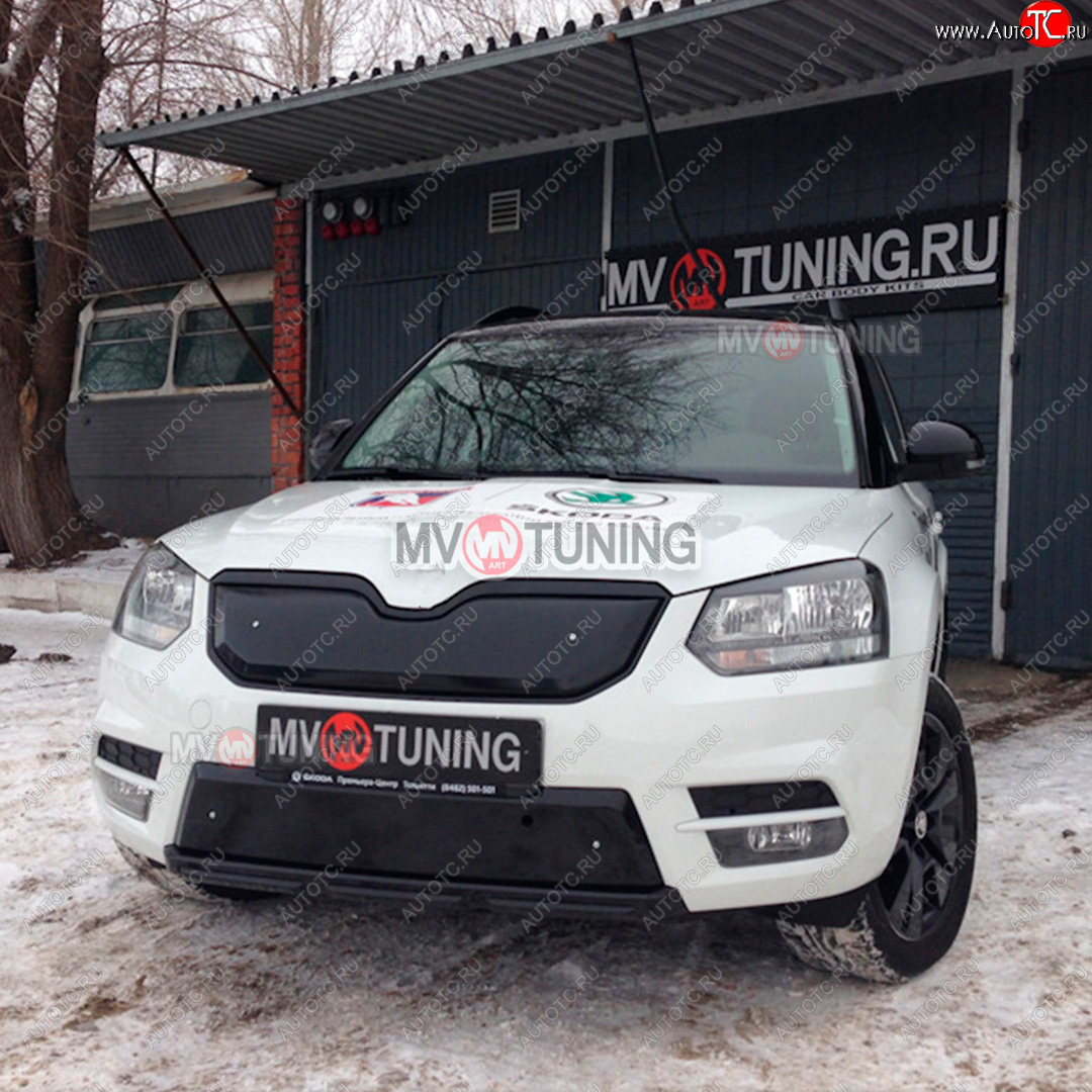 2 999 р. Заглушка решетки радиатора MV-Tuning (комплектация City и MONTE CARLO)  Skoda Yeti (2013-2018) (Поверхность текстурная)  с доставкой в г. Майкоп