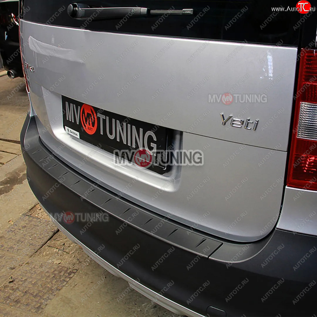 1 499 р. Защитная накладка заднего бампера MV-Tuning Skoda Yeti (2013-2018) (Текстурная поверхность)  с доставкой в г. Майкоп