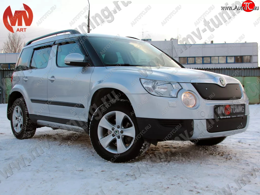 5 399 р. Зимние заглушки (шагрень, верхняя и нижняя) MV-Tuning  Skoda Yeti (2009-2013) (Текстурная поверхность)  с доставкой в г. Майкоп