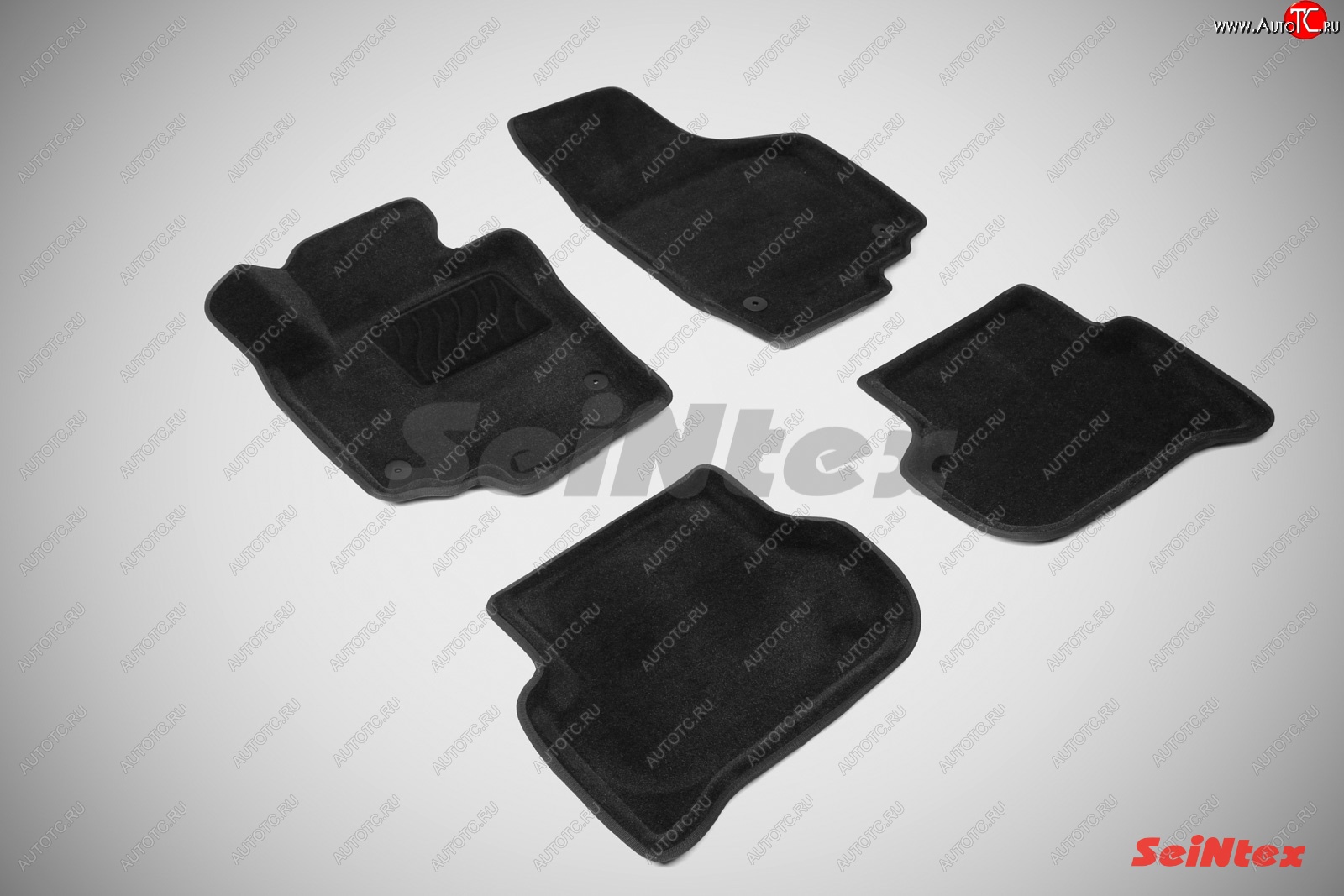 5 699 р. Комплект 3D ковриков в салон (ворсовые / чёрные) Seintex  Skoda Yeti (2009-2018)  с доставкой в г. Майкоп