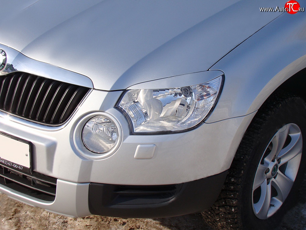 1 149 р. Реснички Sport v2 на фары  Skoda Yeti (2009-2013) (Неокрашенные)  с доставкой в г. Майкоп