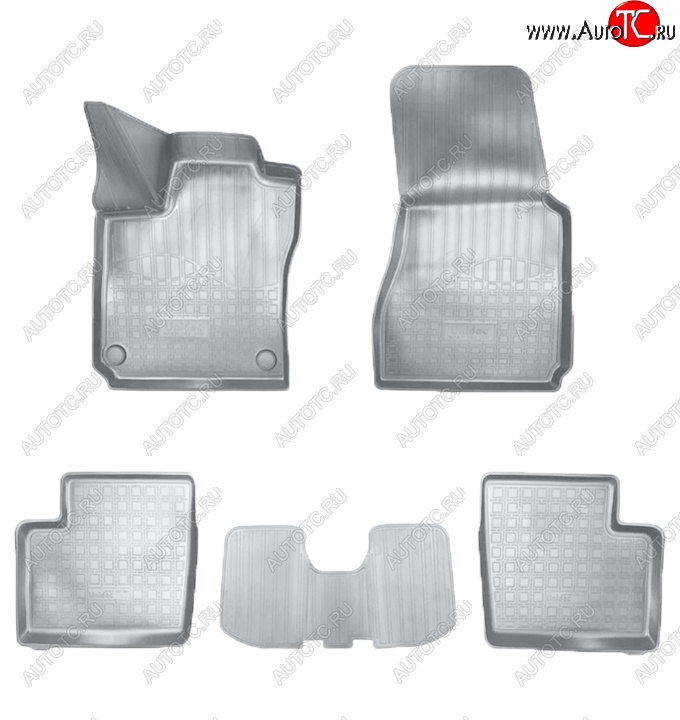2 759 р. Коврики салонные Noplast (3D)  Smart Forfour  W453 (2014-2020) 5 дв. (Серые)  с доставкой в г. Майкоп