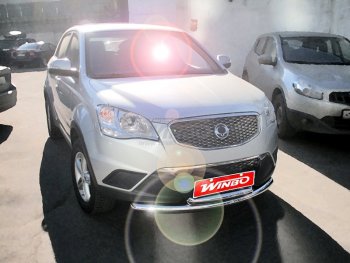 10 949 р. Защита переднего бампера WINBO (Ø76 мм, нержавейка) SSANGYONG Actyon рестайлинг (2013-2021)  с доставкой в г. Майкоп. Увеличить фотографию 2