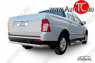 9 809 р. Защита заднего бампера Arbori SSANGYONG Actyon Sport (2012-2025)  с доставкой в г. Майкоп